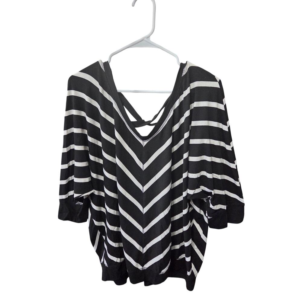Black White Striped Dolman Oversized Tunic - Xhilaration - 3X
